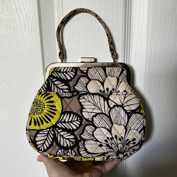 Vera Bradley Floral Frame Clutch in Black White and Yellow - Picture 2 of 6